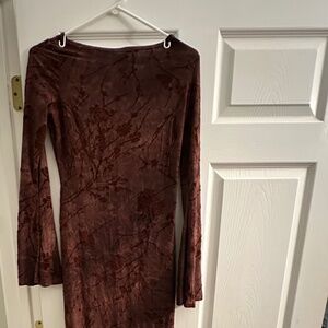 Burgundy Backless Dress